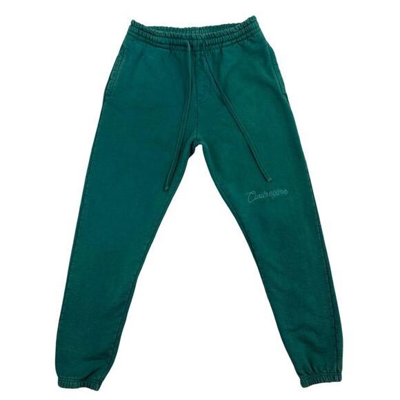 Civil Regime Redeemed Sweatpants Mens M Teal Green Cotton Embroidered Joggers - Picture 1 of 14